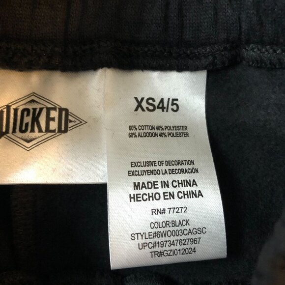 Wicked Girls Sweatsuit 2 Piece Set Hoodie Jogger Pants Black Green XS - Picture 7 of 7